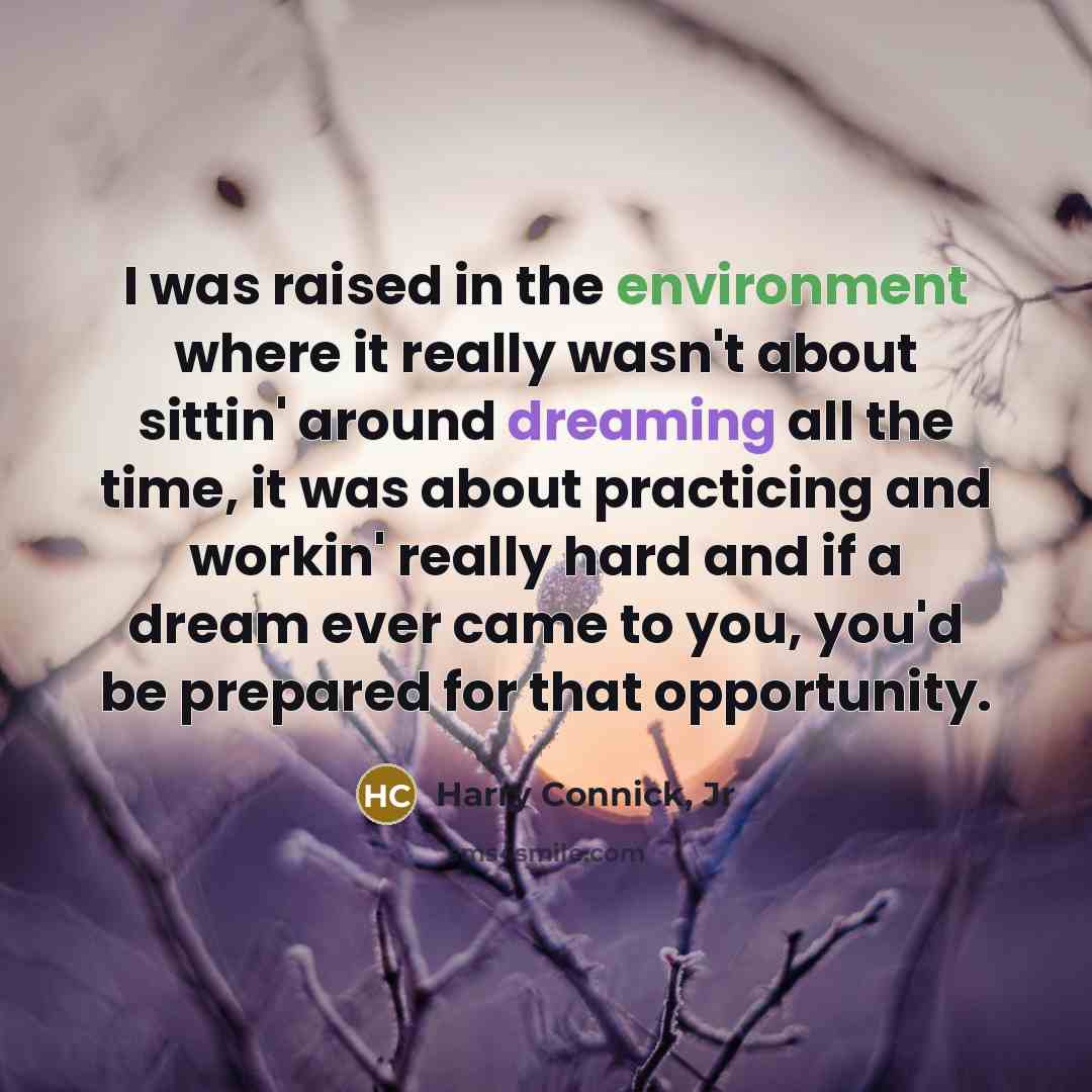 “I was raised in the environment where it really wasn't…” quote by Harry Connick, Jr