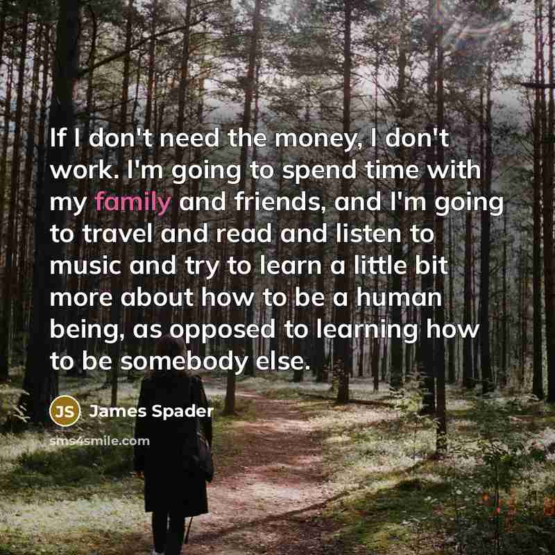 “If I don't need the money, I don't work. I'm…” quote by James Spader