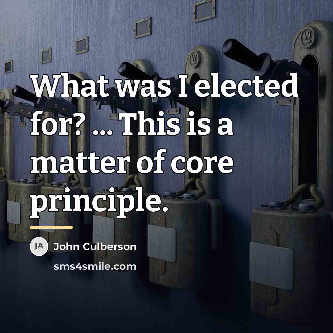 “What was I elected for? ... This is a matter…” quote by John Culberson