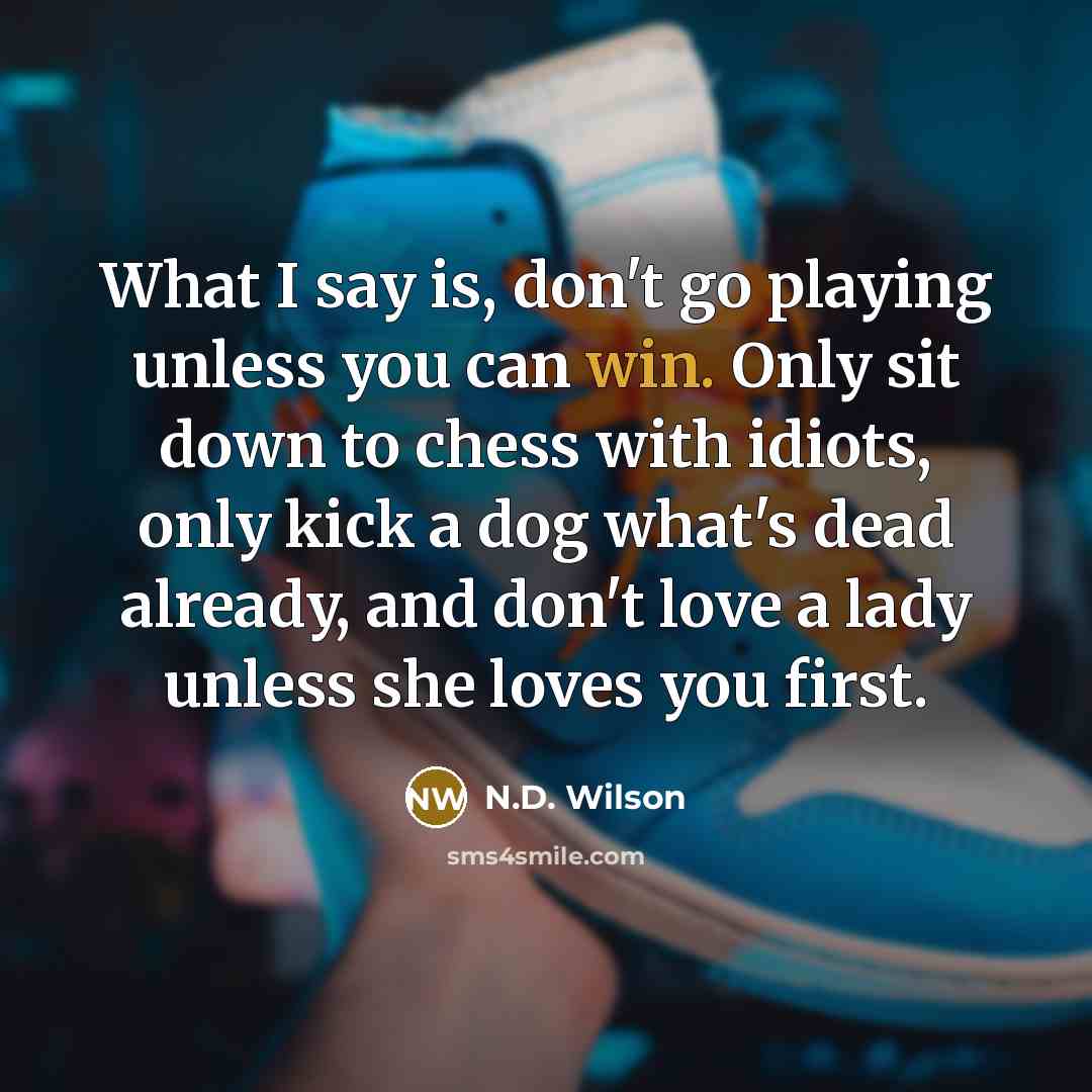 “What I say is, don't go playing unless you can…” quote by N.D. Wilson