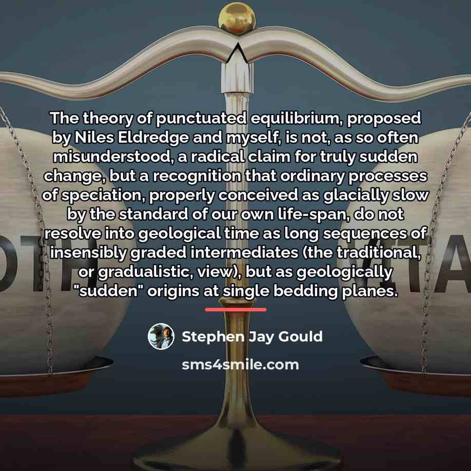 “The theory of punctuated equilibrium, proposed by Niles Eldredge and…” quote by Stephen Jay Gould