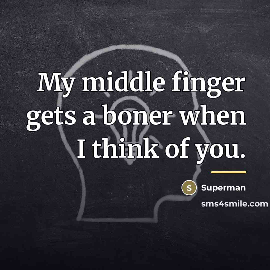 “My middle finger gets a boner when I think of…” quote by Superman