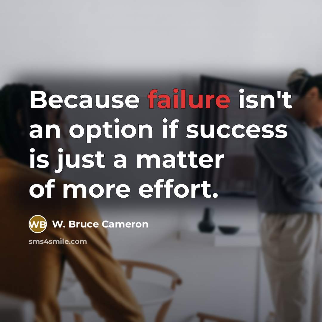 “Because failure isn't an option if success is just a…” quote by W. Bruce Cameron