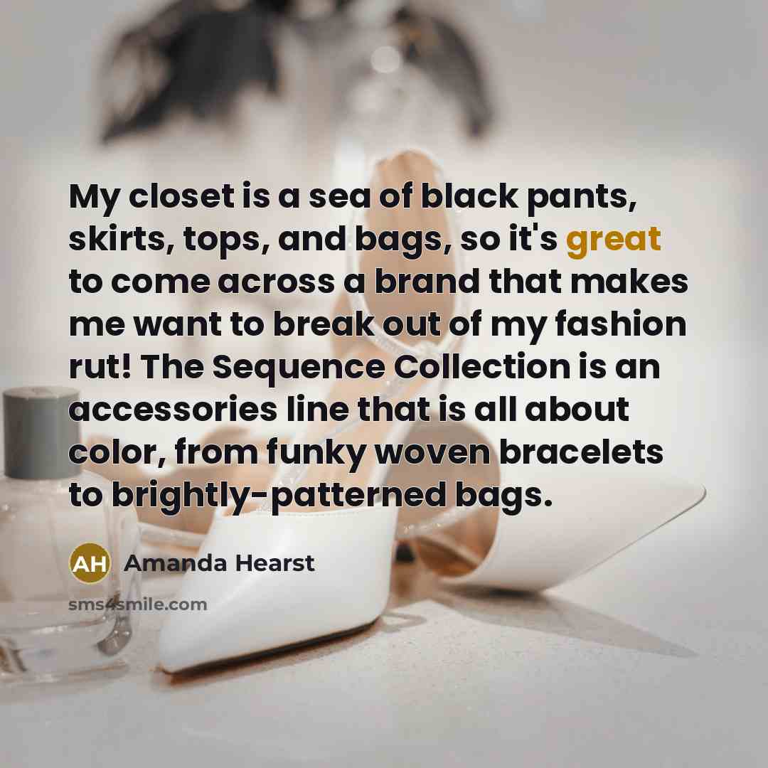 “My closet is a sea of black pants, skirts, tops,…” quote by Amanda Hearst