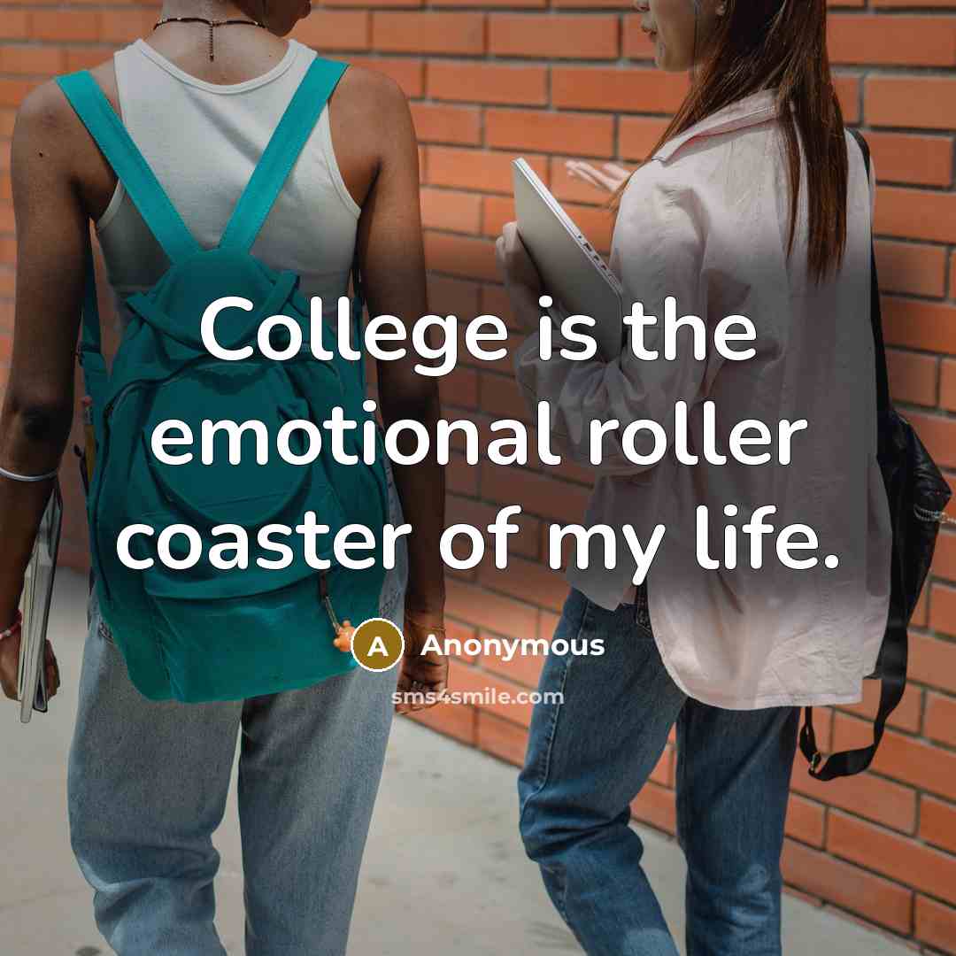 “College is the emotional roller coaster of my life.” quote by Anonymous