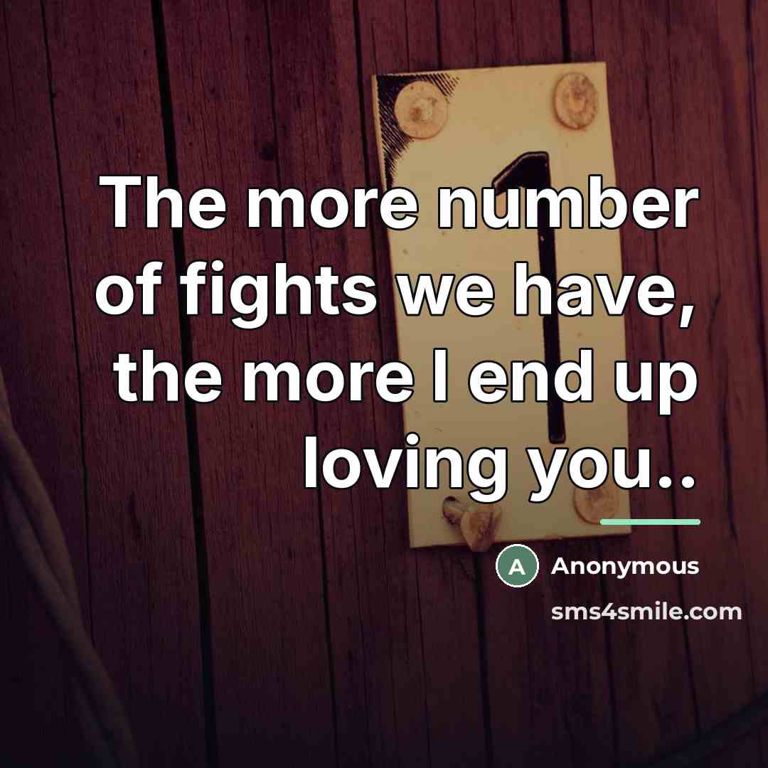 “The more number of fights we have, the more I…” quote by Anonymous