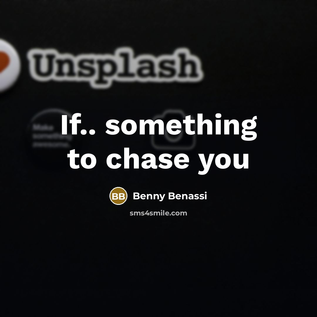 “If.. something to chase you…” quote by Benny Benassi