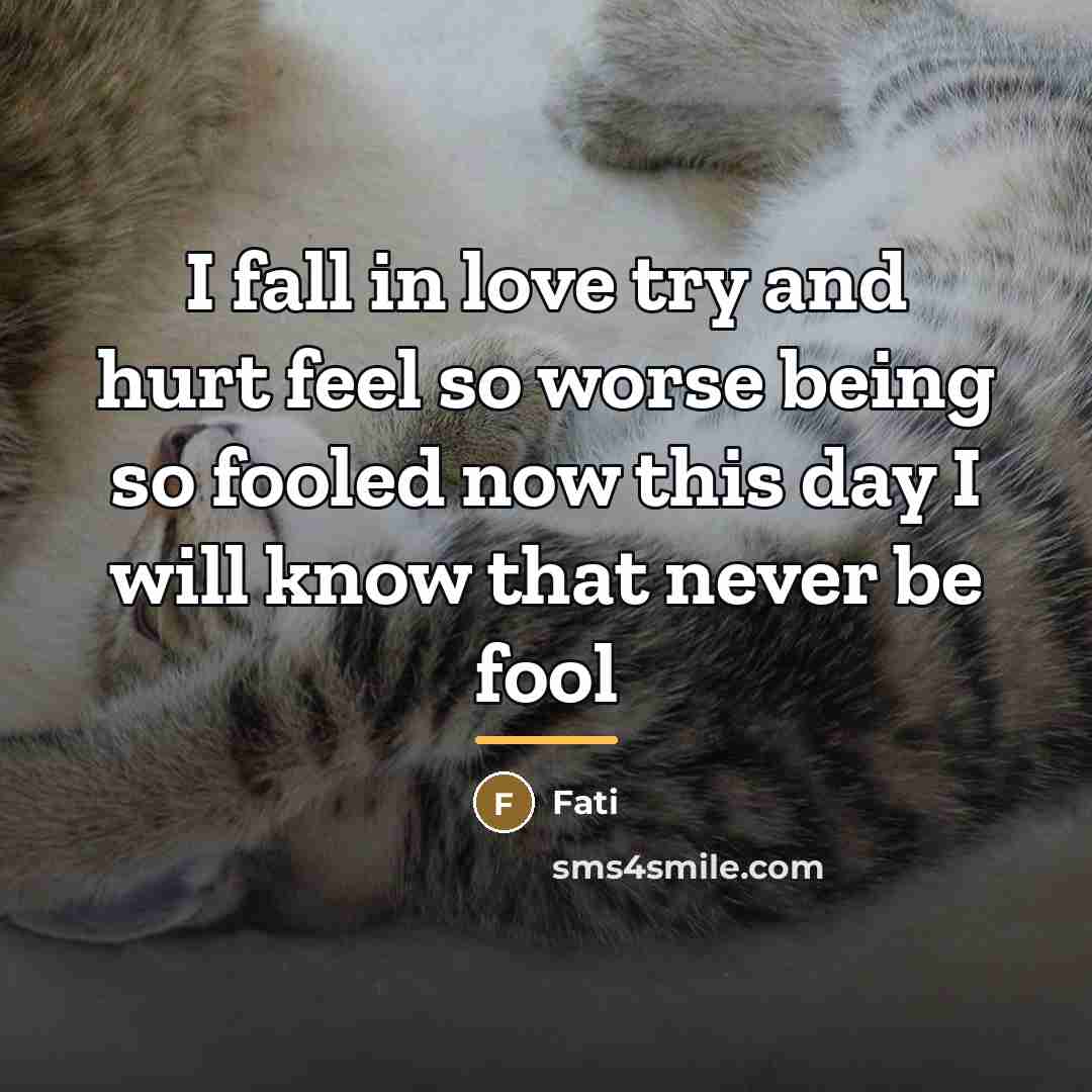 “I fall in love try and hurt feel so worse…” quote by Anonymous