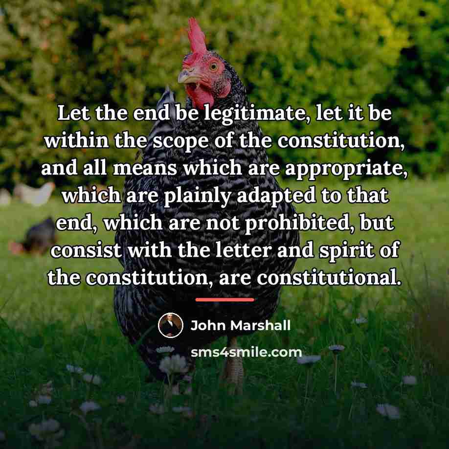 “Let the end be legitimate, let it be within the…” quote by John Marshall