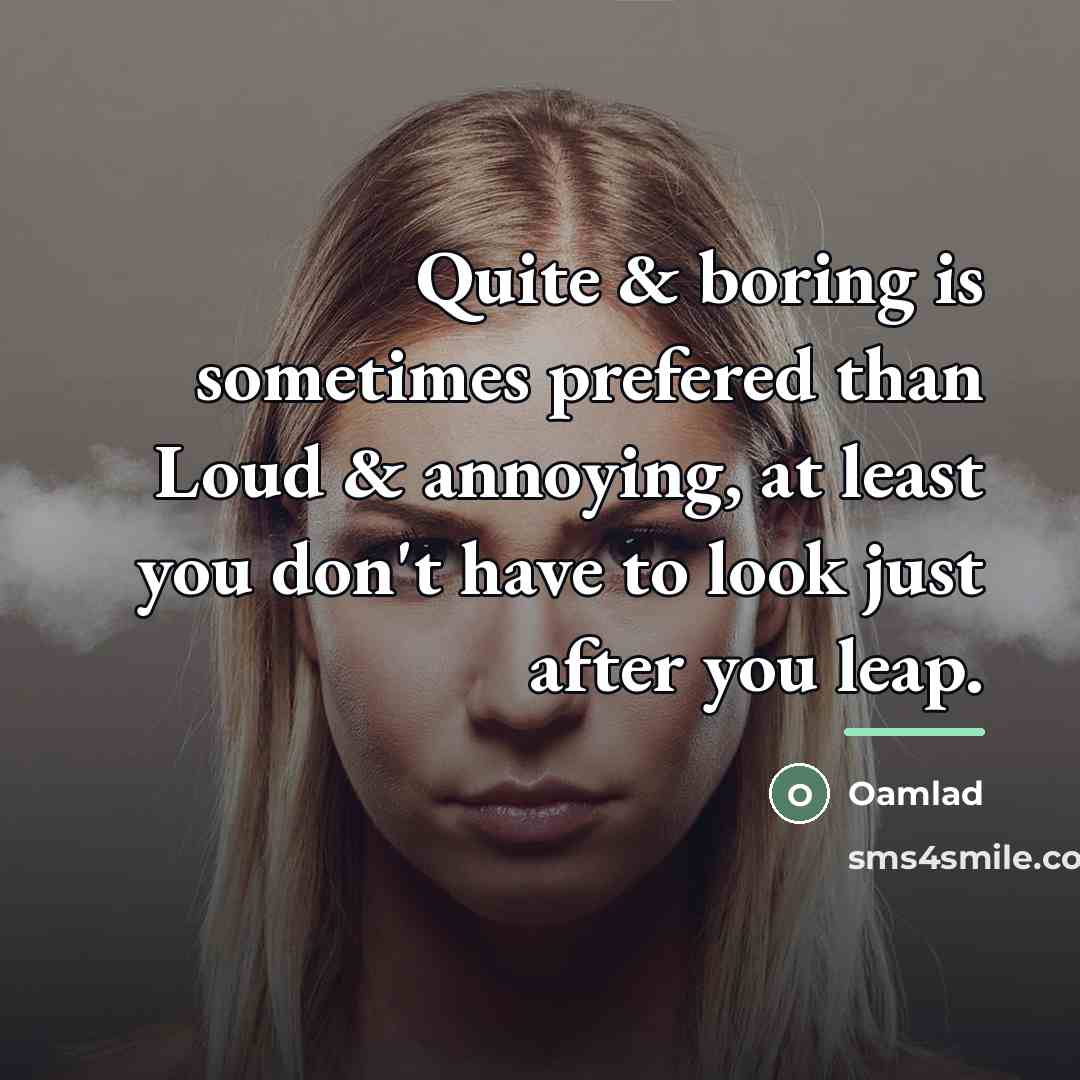 “Quite & boring is sometimes prefered than Loud & annoying,…” quote by Oamlad