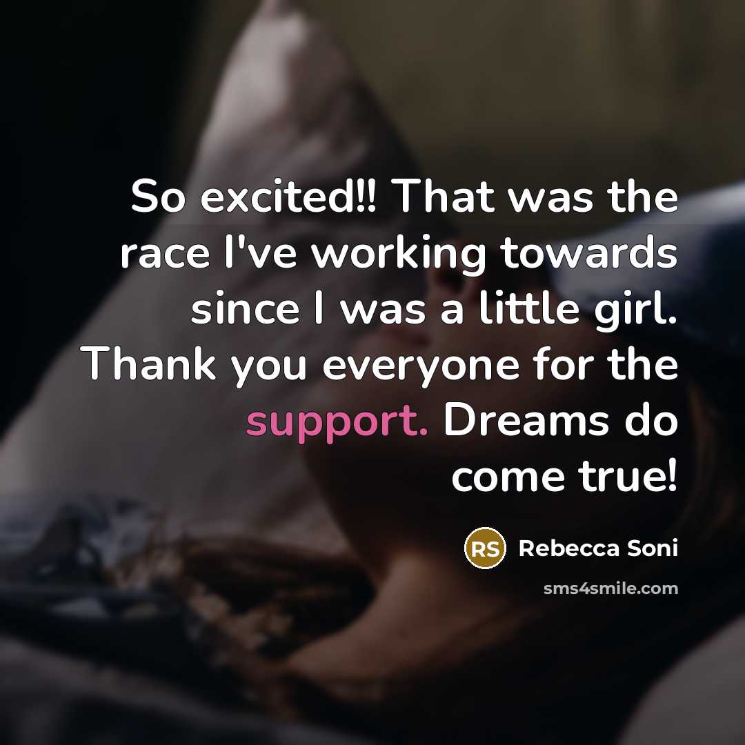 “So excited!! That was the race I've working towards since…” quote by Rebecca Soni