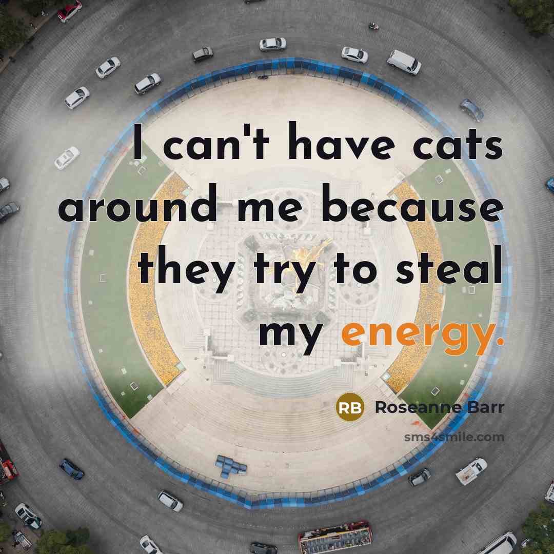 “I can't have cats around me because they try to…” quote by Roseanne Barr