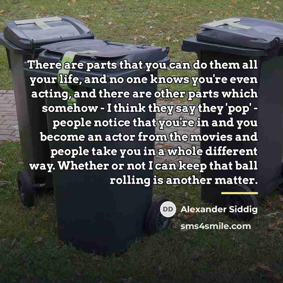 “There are parts that you can do them all your…” quote by Alexander Siddig
