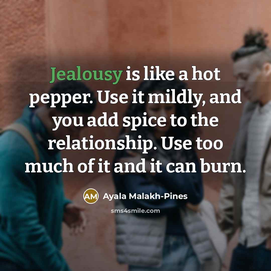 “Jealousy is like a hot pepper. Use it mildly, and…” quote by Ayala Malakh-Pines