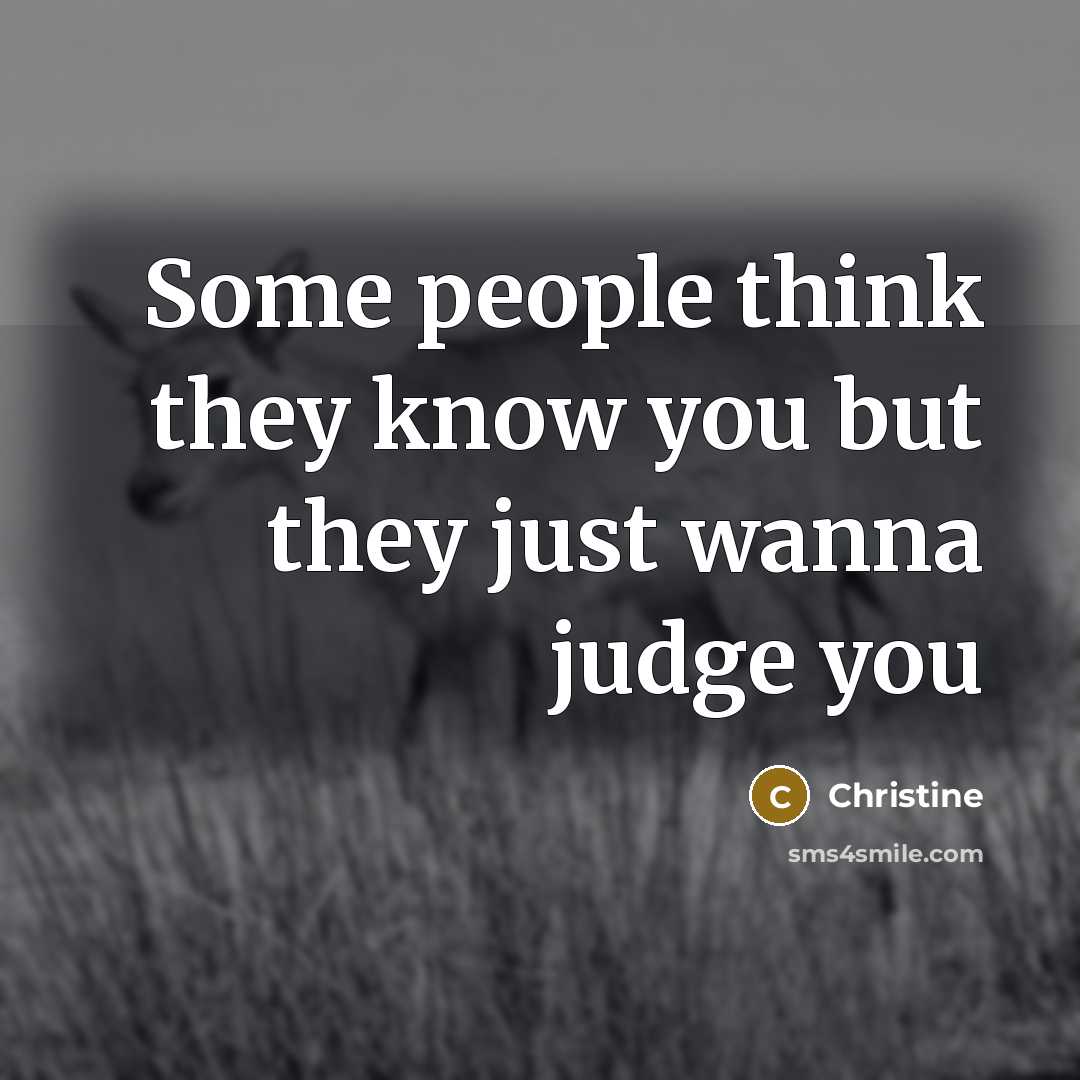 “Some people think they know you but they just wanna…” quote by Christine