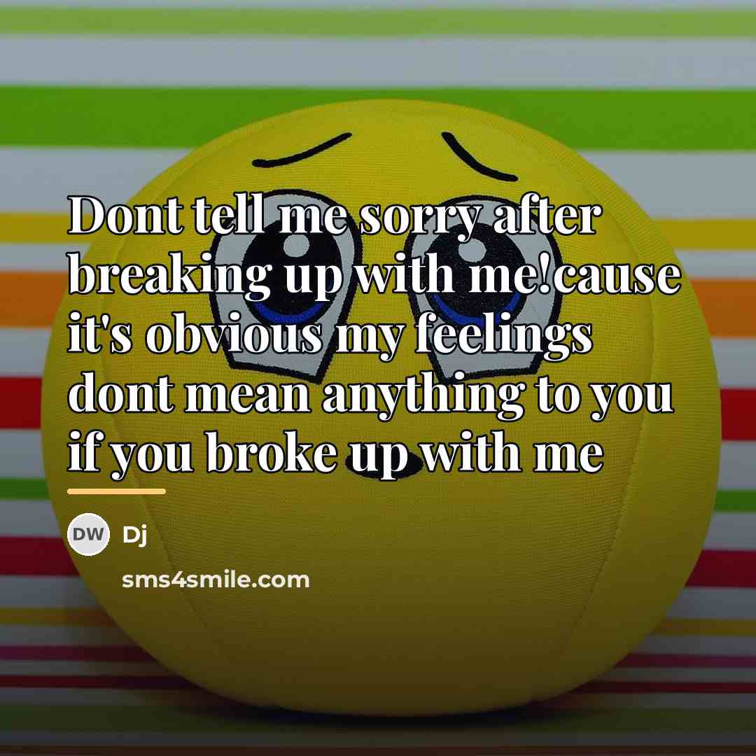 “Dont tell me sorry after breaking up with me!cause it's…” quote by Dj