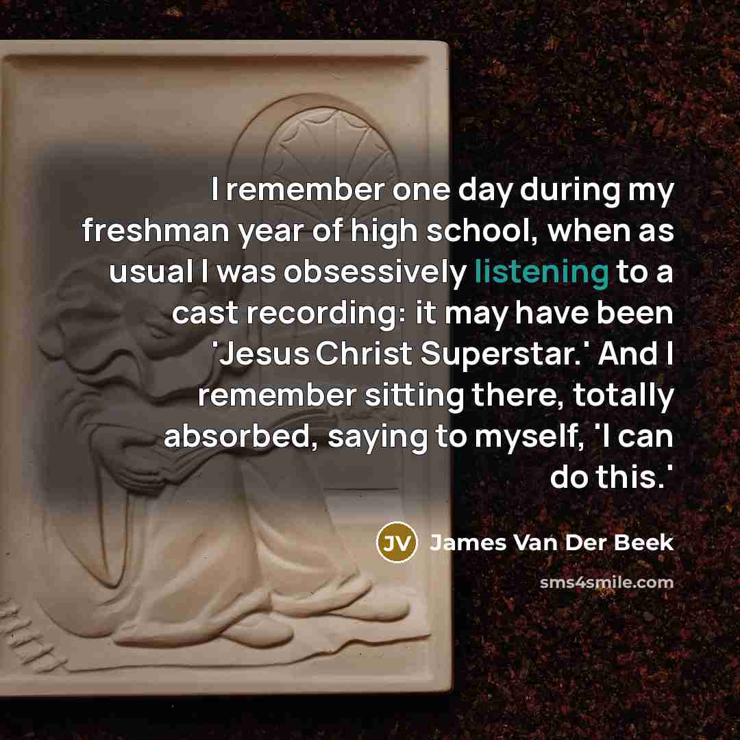 “I remember one day during my freshman year of high…” quote by James Van Der Beek