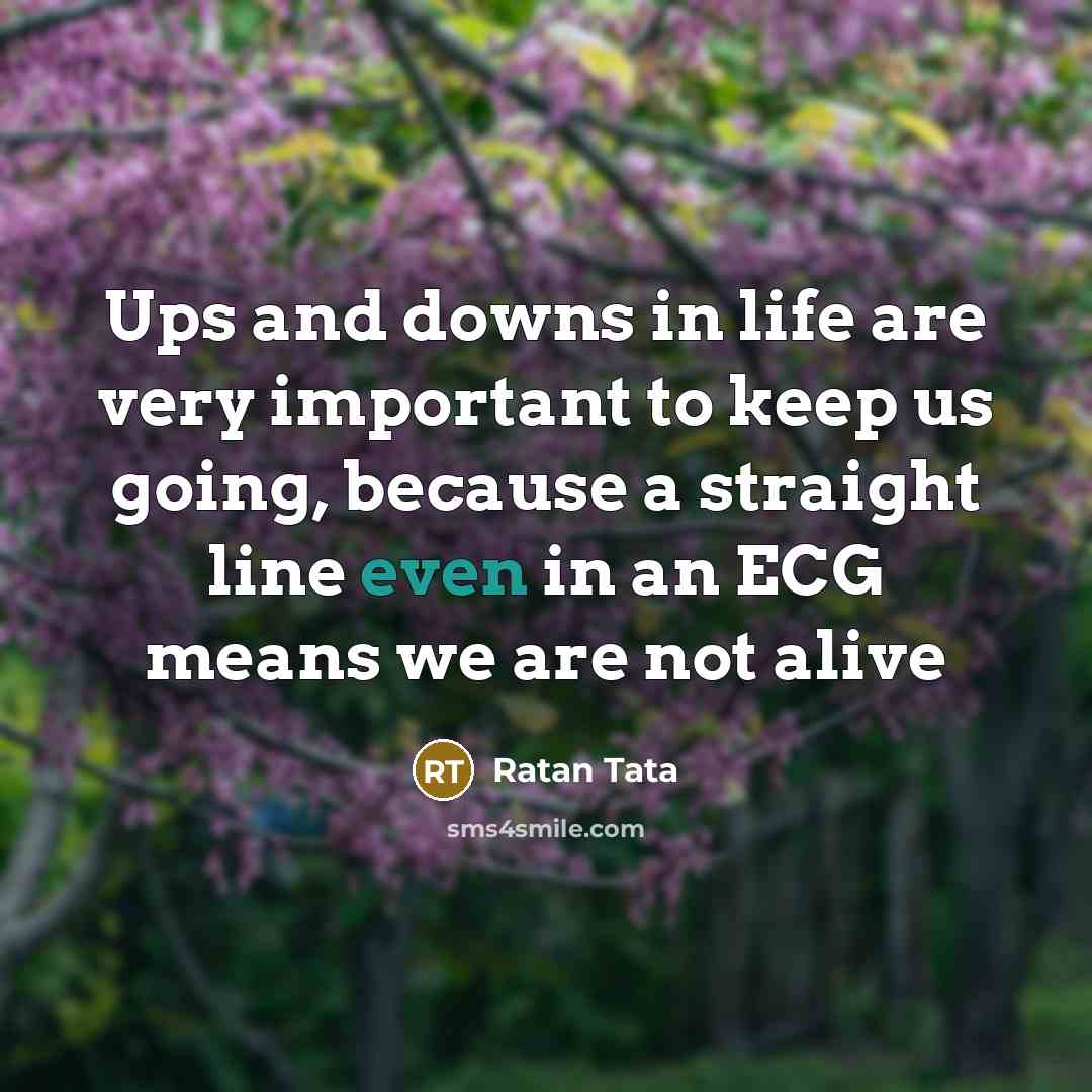 “Ups and downs in life are very important to keep…” quote by Ratan Tata