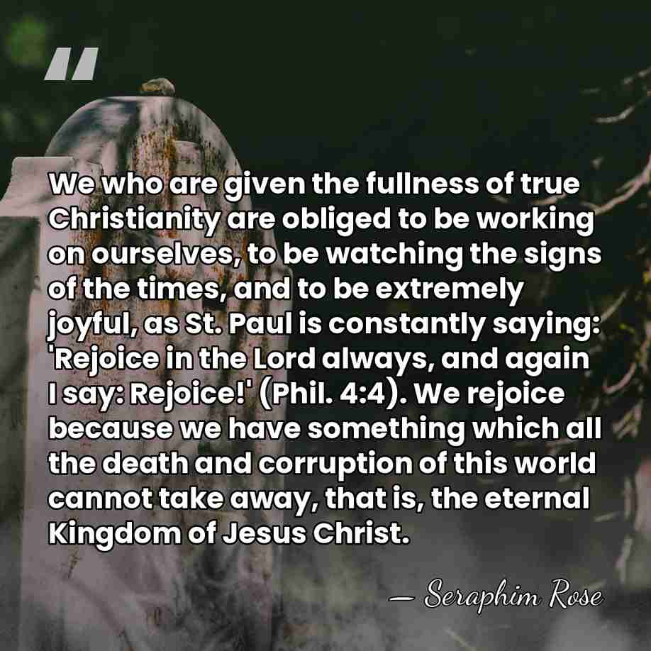 We who are given the fullness of true Christianity are obliged to&hellip; - Seraphim Rose