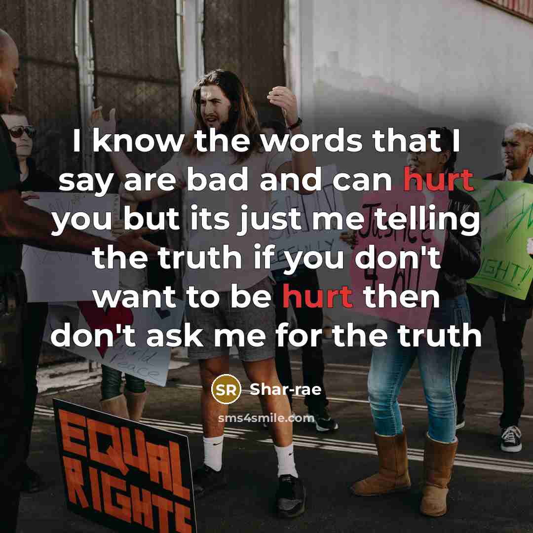 “I know the words that I say are bad and…” quote by Shar-rae