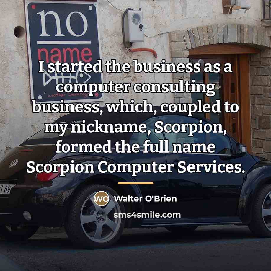 “I started the business as a computer consulting business, which,…” quote by Walter O'Brien