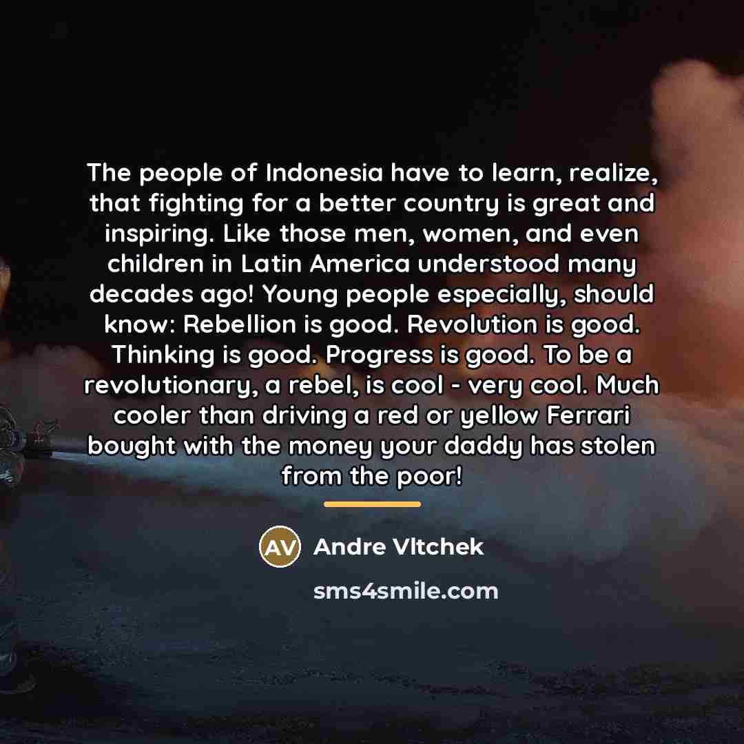 “The people of Indonesia have to learn, realize, that fighting…” quote by Andre Vltchek