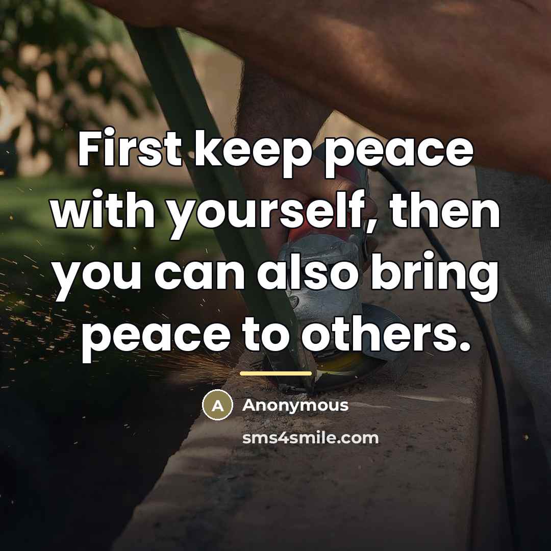 “First keep peace with yourself, then you can also bring…” quote by Anonymous