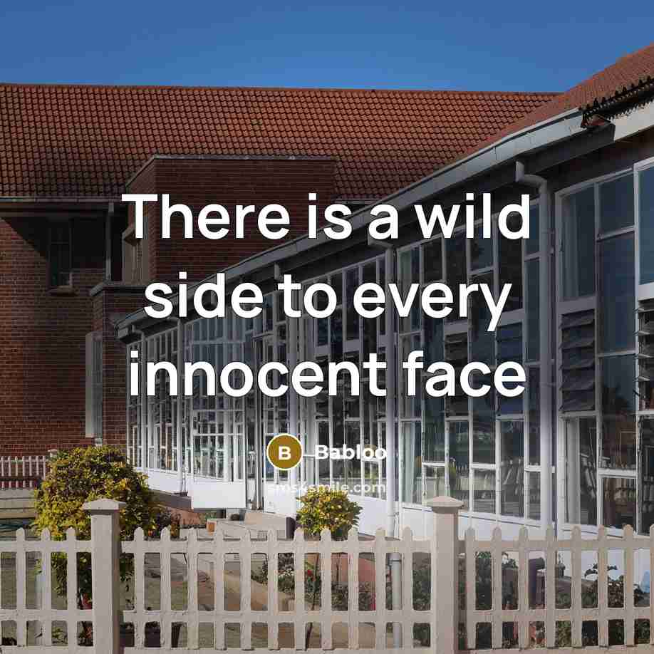 “There is a wild side to every innocent face” quote by Babloo