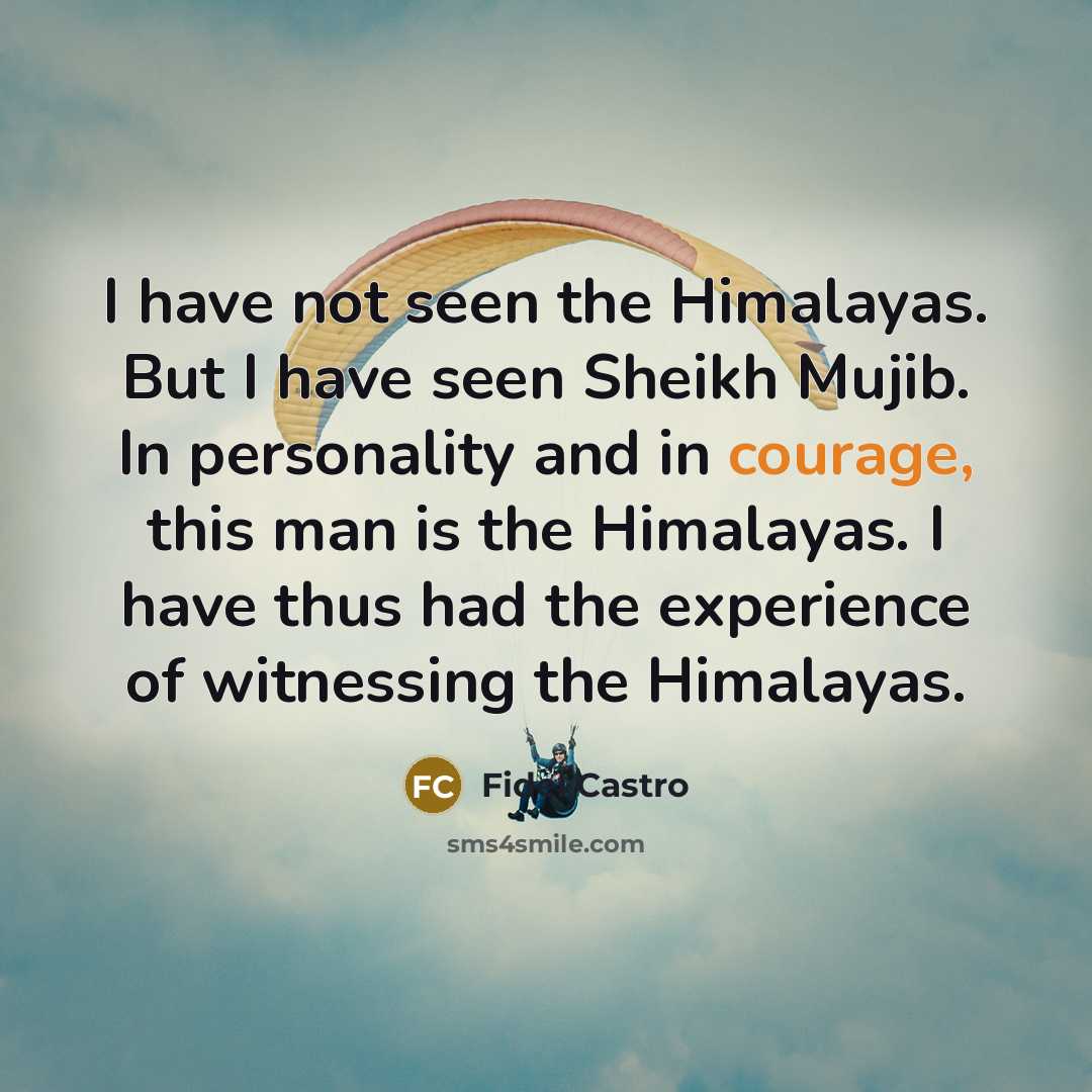 “I have not seen the Himalayas. But I have seen…” quote by Fidel Castro