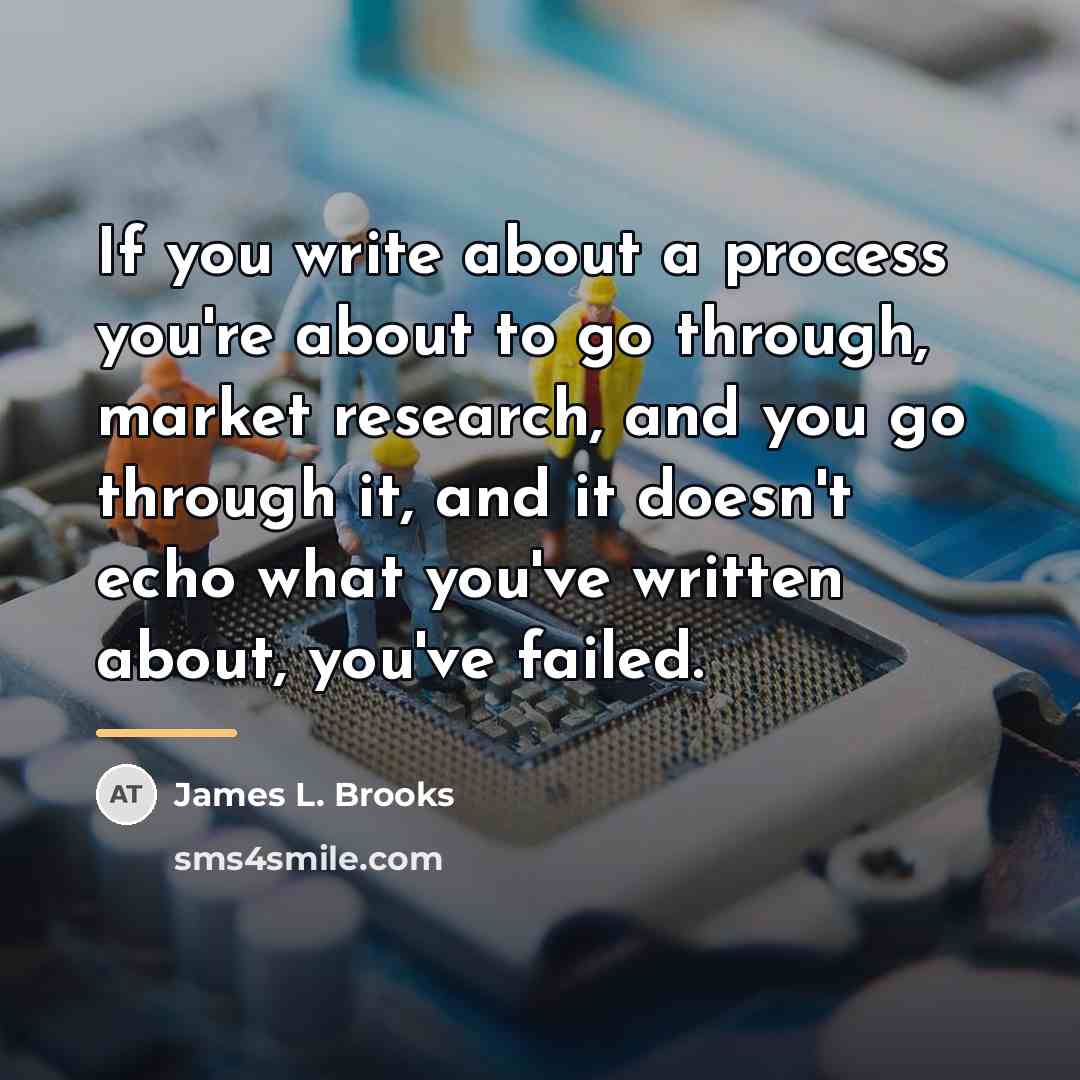 “If you write about a process you're about to go…” quote by James L. Brooks