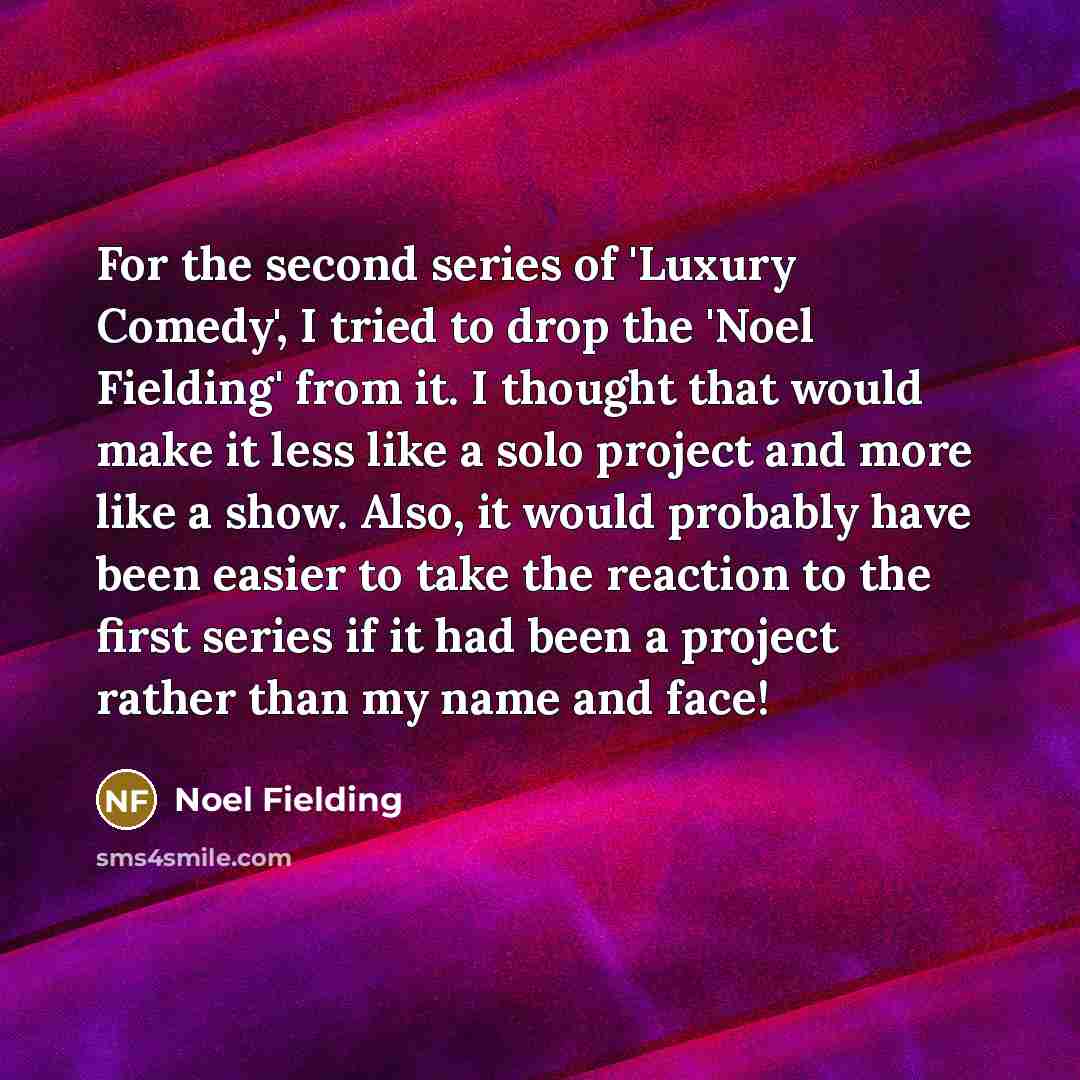 “For the second series of 'Luxury Comedy', I tried to…” quote by Noel Fielding