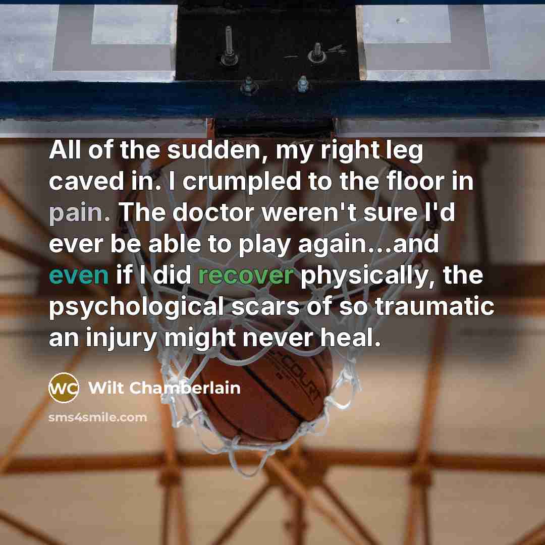 “All of the sudden, my right leg caved in. I…” quote by Wilt Chamberlain
