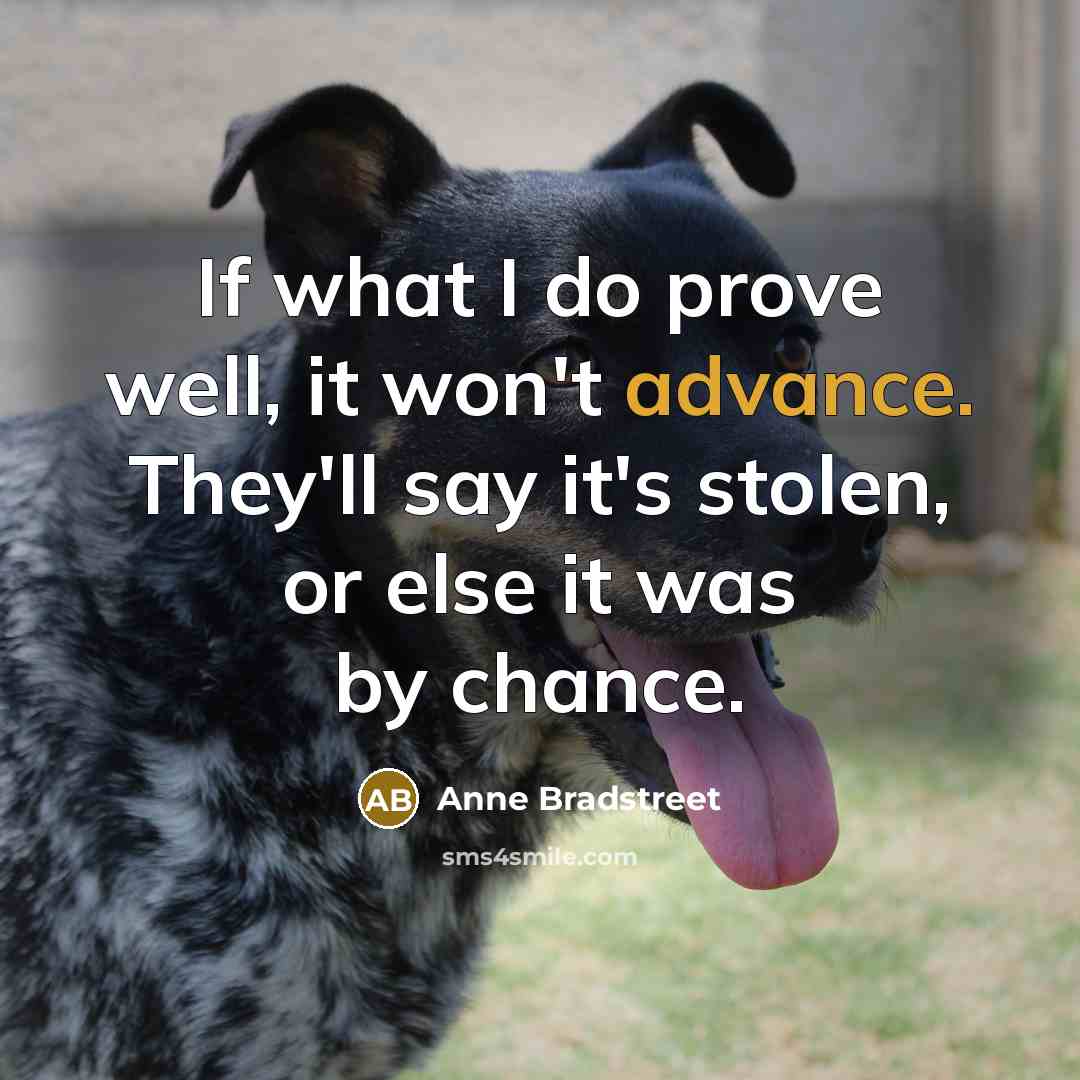 “If what I do prove well, it won't advance. They'll…” quote by Anne Bradstreet