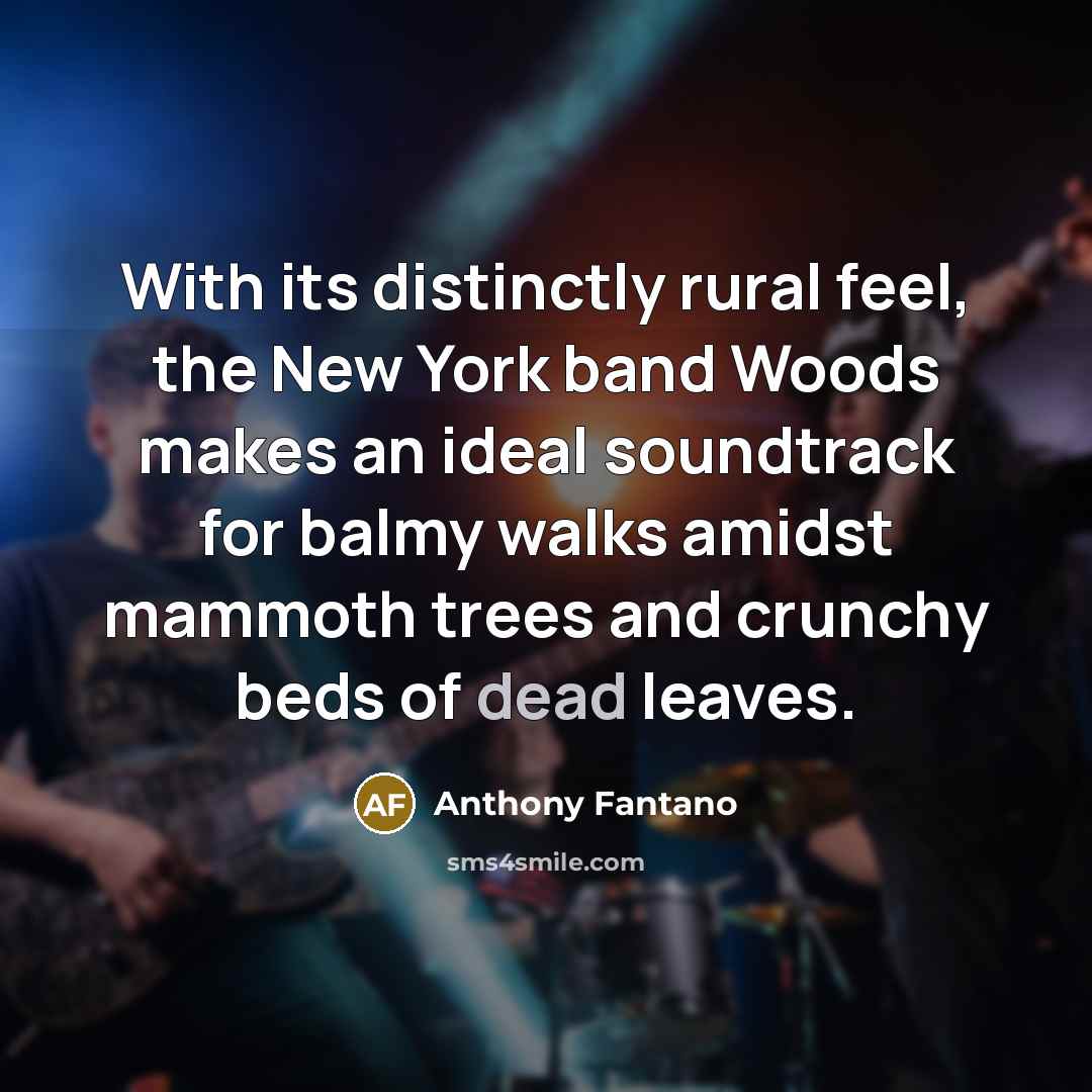 “With its distinctly rural feel, the New York band Woods…” quote by Anthony Fantano