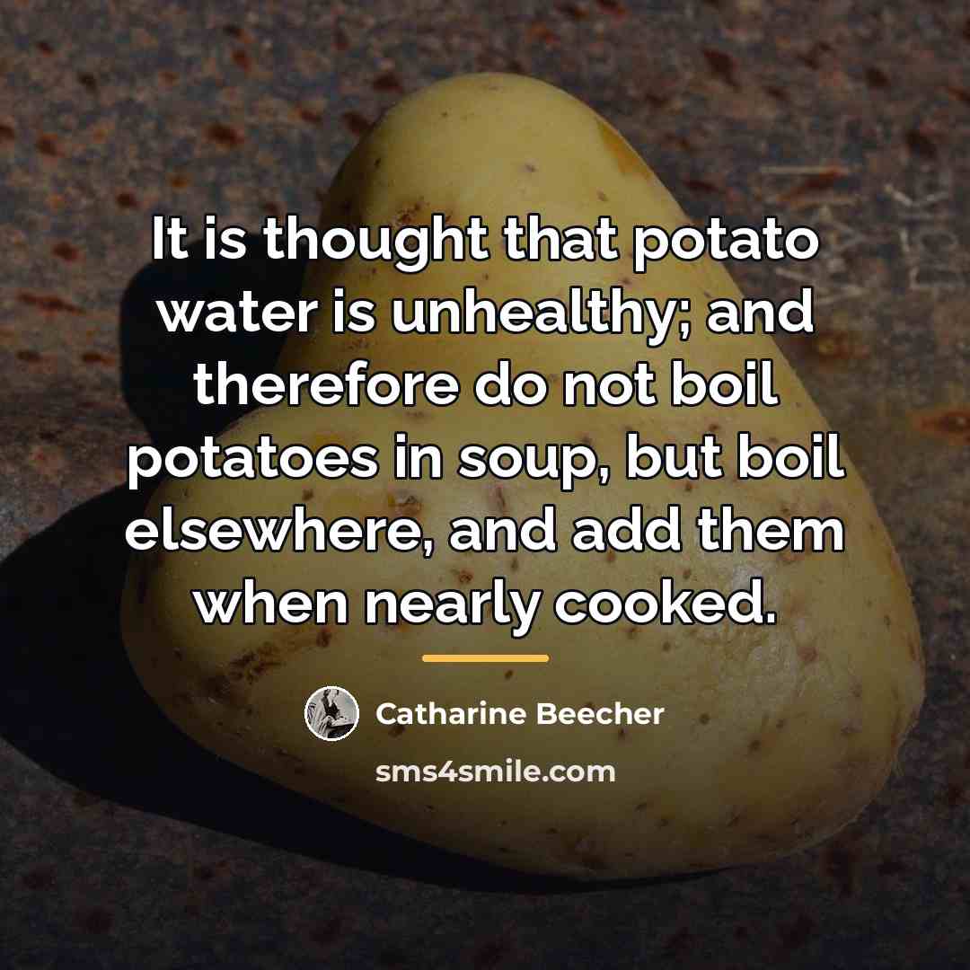 “It is thought that potato water is unhealthy; and therefore…” quote by Catharine Beecher