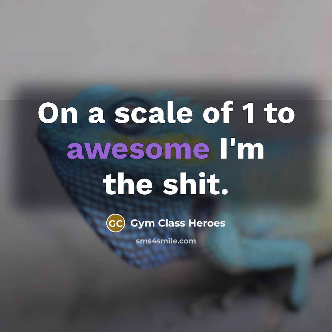 “On a scale of 1 to awesome I'm the shit.” quote by Gym Class Heroes