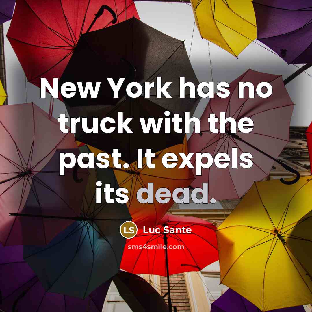 “New York has no truck with the past. It expels its dead.” quote by Luc Sante