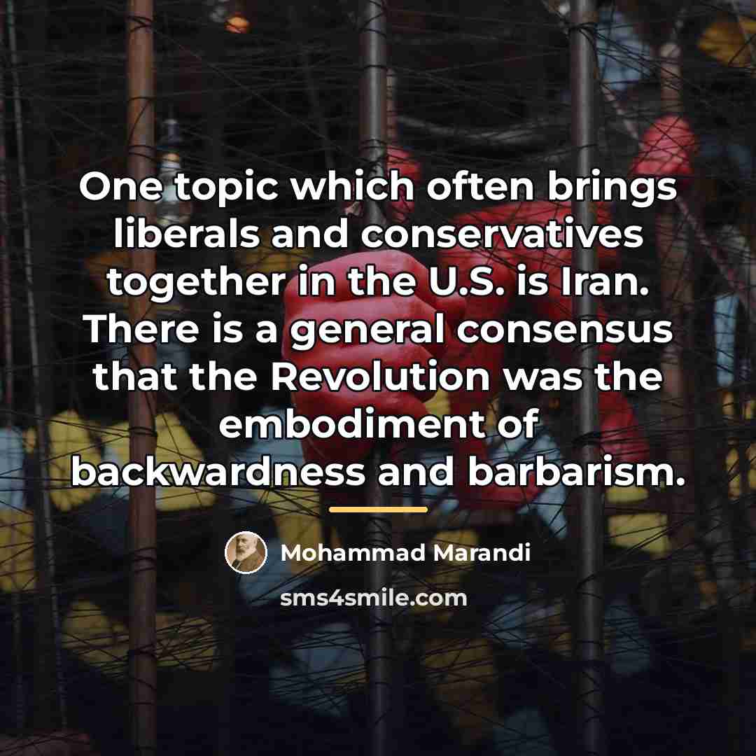 “One topic which often brings liberals and conservatives together in…” quote by Mohammad Marandi