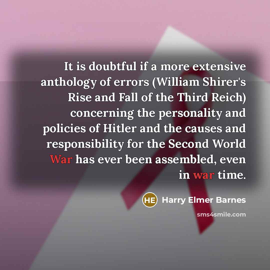 “It is doubtful if a more extensive anthology of errors…” quote by Harry Elmer Barnes