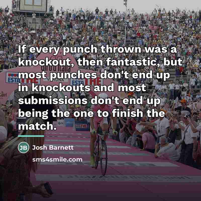 “If every punch thrown was a knockout, then fantastic, but…” quote by Josh Barnett
