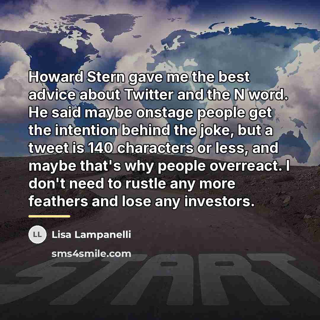 “Howard Stern gave me the best advice about Twitter and…” quote by Lisa Lampanelli