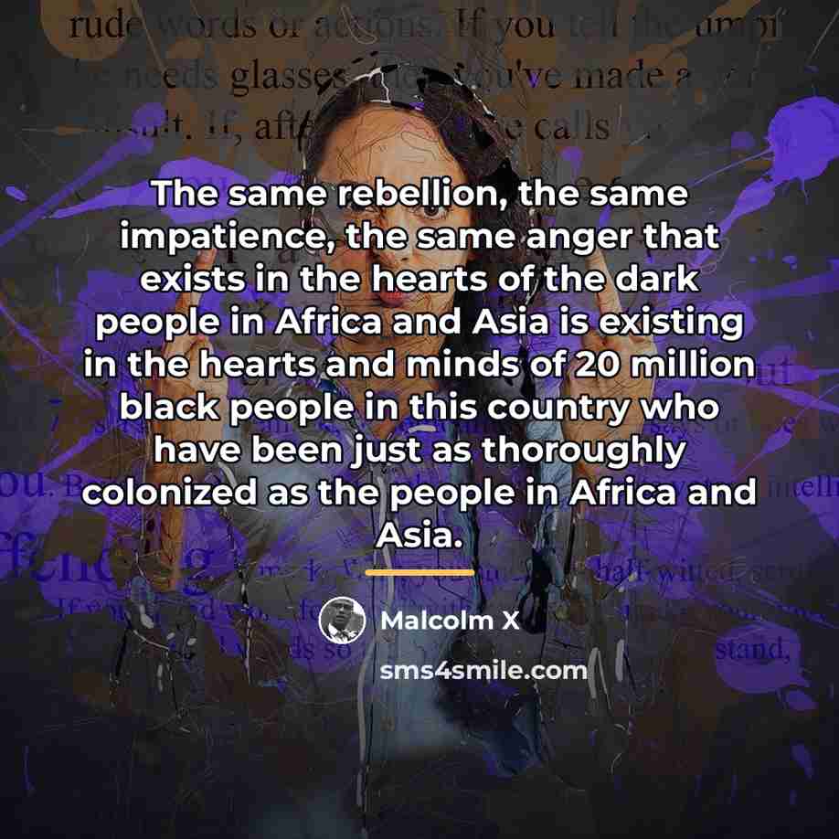 “The same rebellion, the same impatience, the same anger that…” quote by Malcolm X