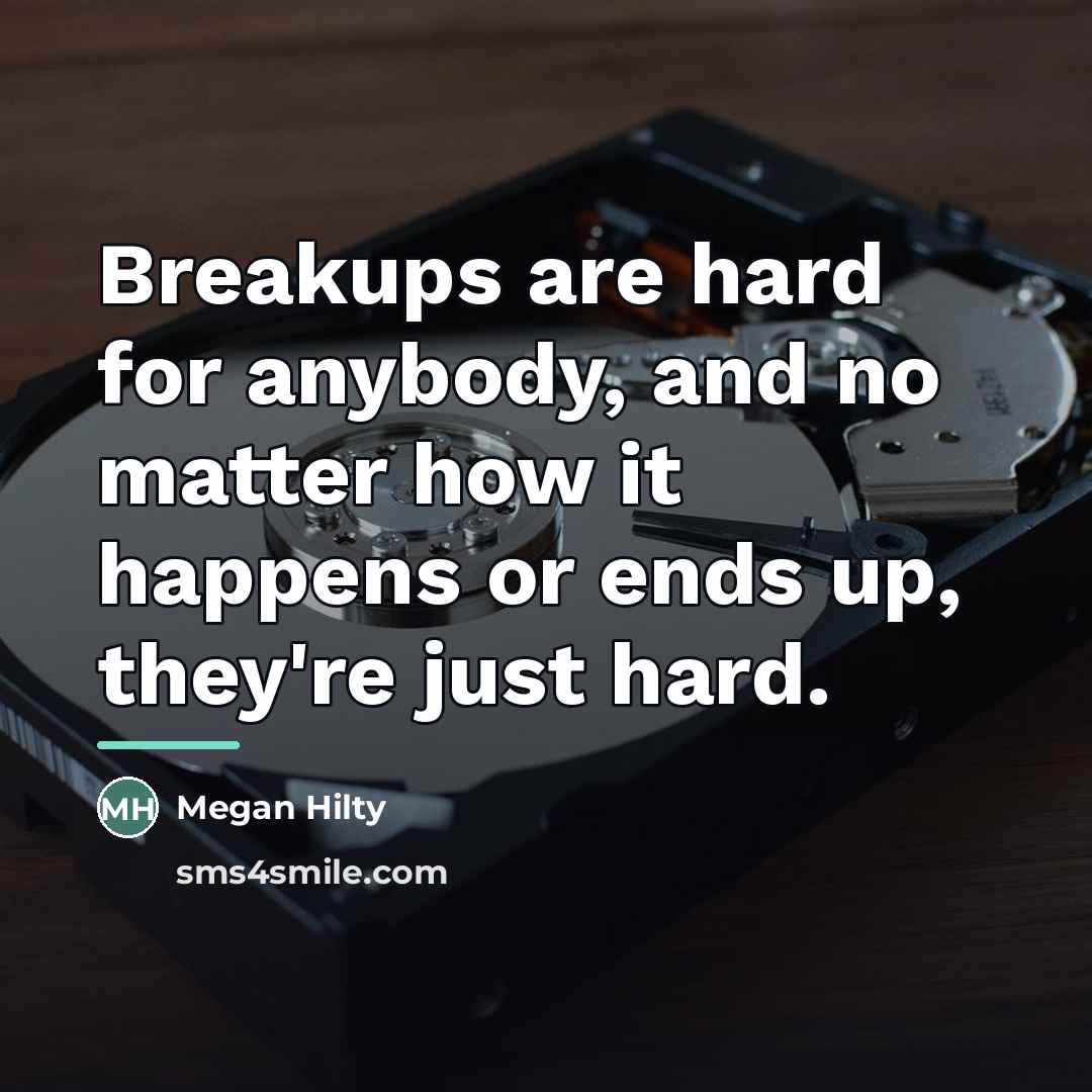 “Breakups are hard for anybody, and no matter how it…” quote by Megan Hilty
