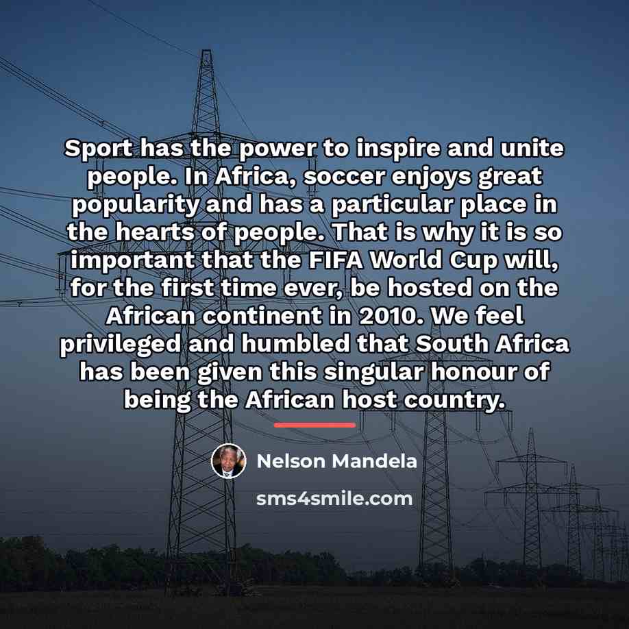 “Sport has the power to inspire and unite people. In…” quote by Nelson Mandela