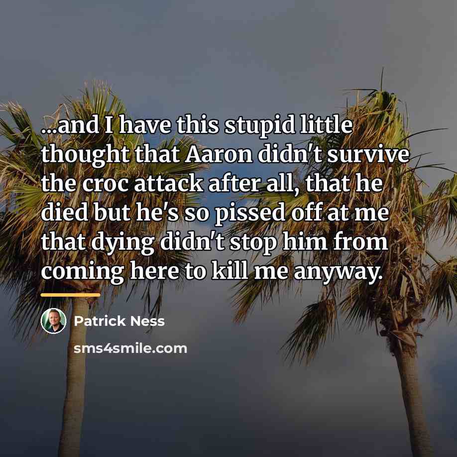 “...and I have this stupid little thought that Aaron didn't…” quote by Patrick Ness