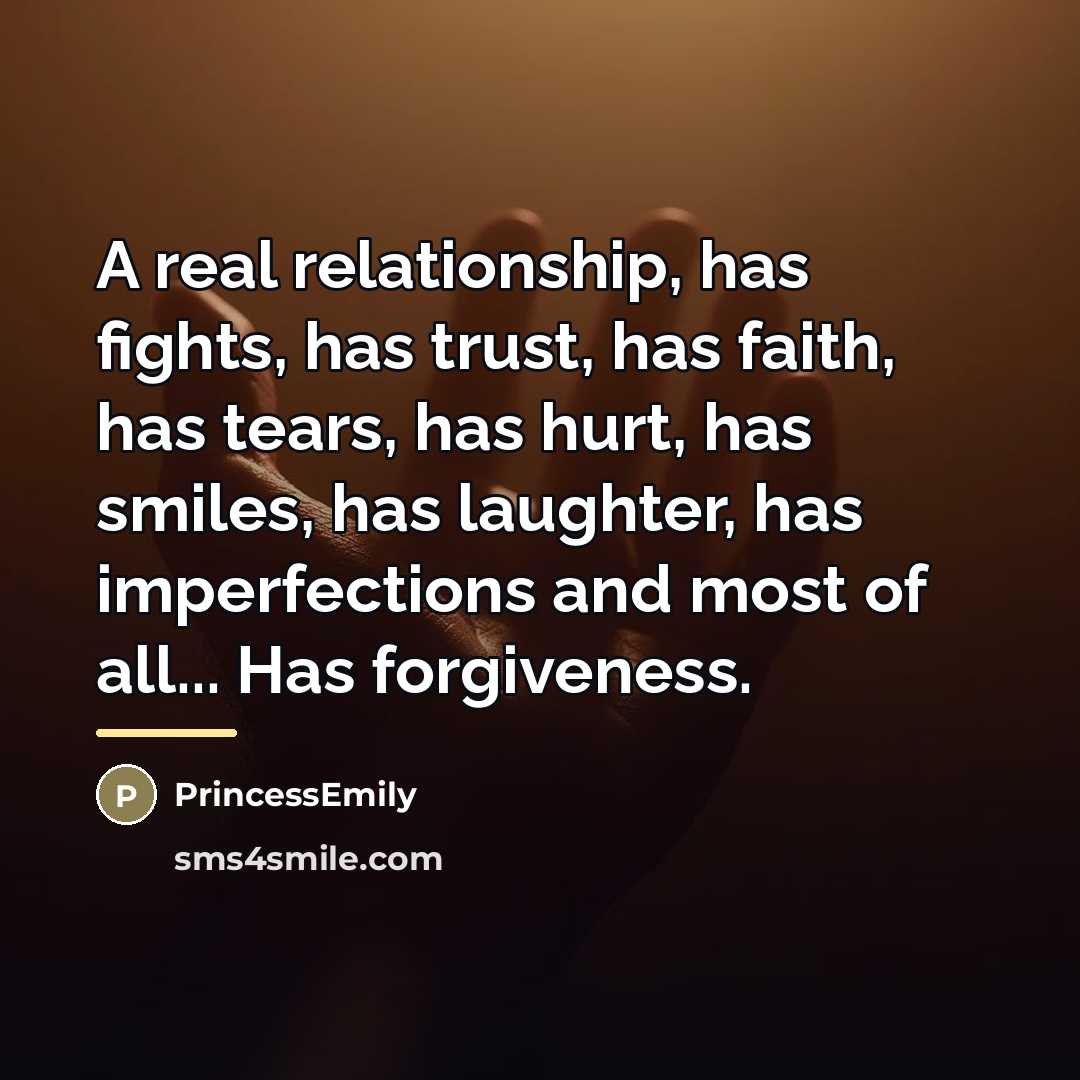 “A real relationship, has fights, has trust, has faith, has…” quote by PrincessEmily