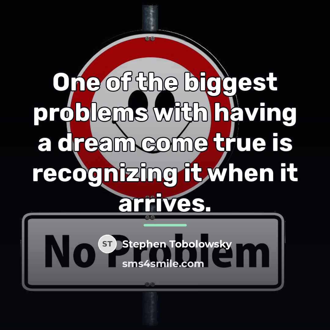 “One of the biggest problems with having a dream come…” quote by Stephen Tobolowsky
