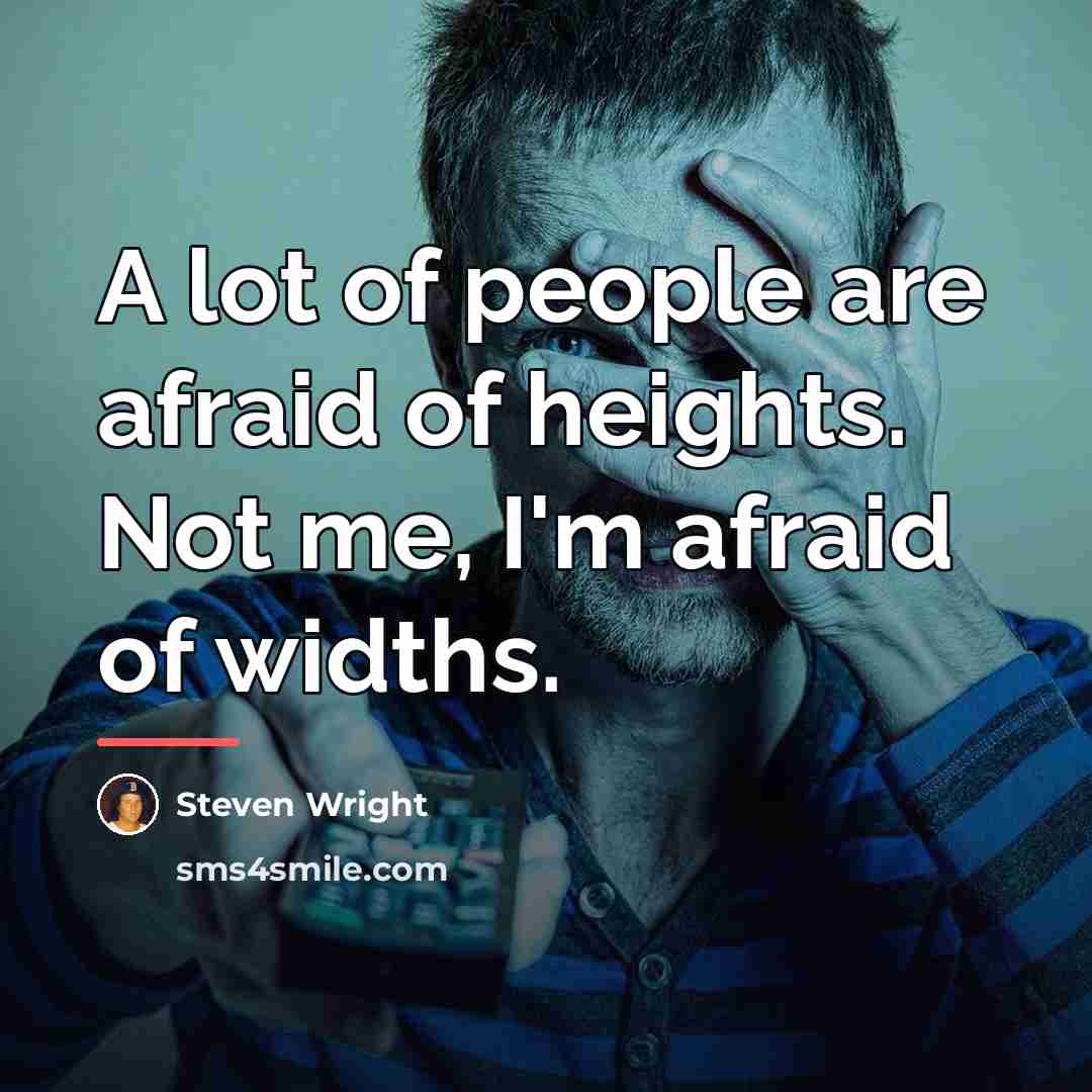 “A lot of people are afraid of heights. Not me,…” quote by Steven Wright