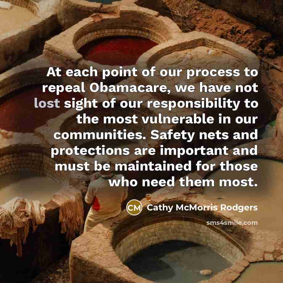 “At each point of our process to repeal Obamacare, we…” quote by Cathy McMorris Rodgers