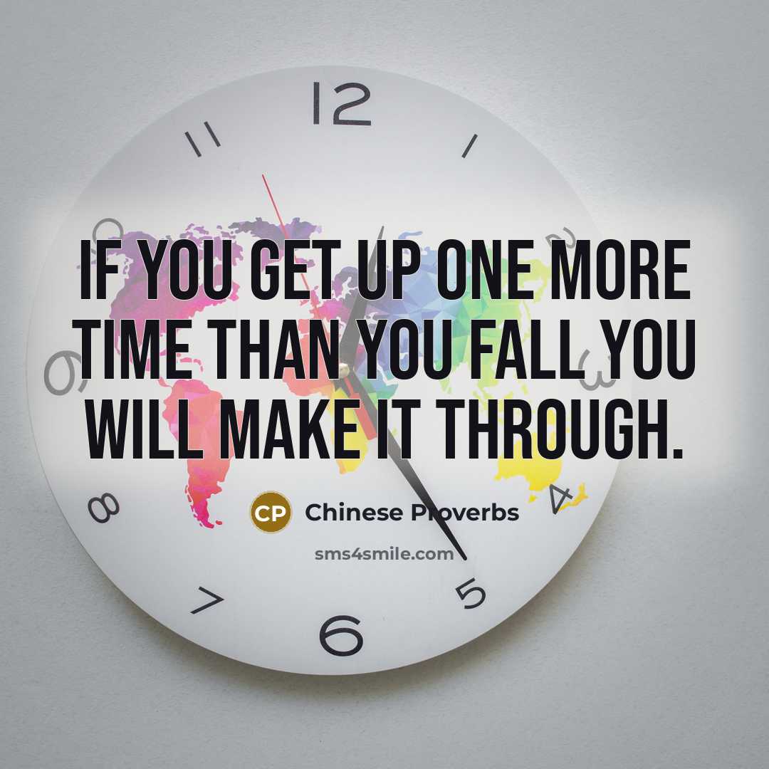 “If you get up one more time than you fall…” quote by Chinese Proverbs